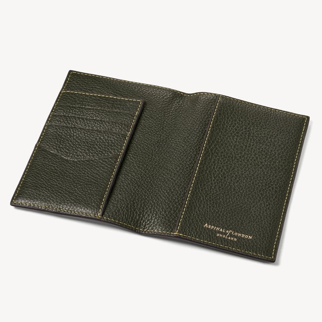Hudson Passport Cover Forest Green Milled Pebble