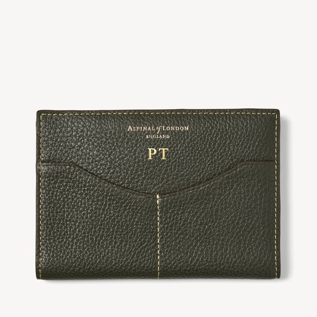 Hudson Passport Cover Forest Green Milled Pebble