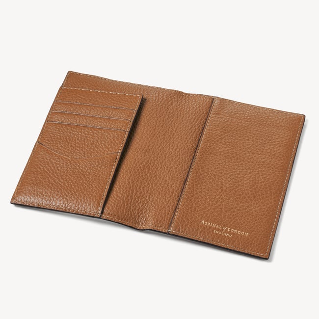 Hudson Passport Cover Tan Milled Pebble