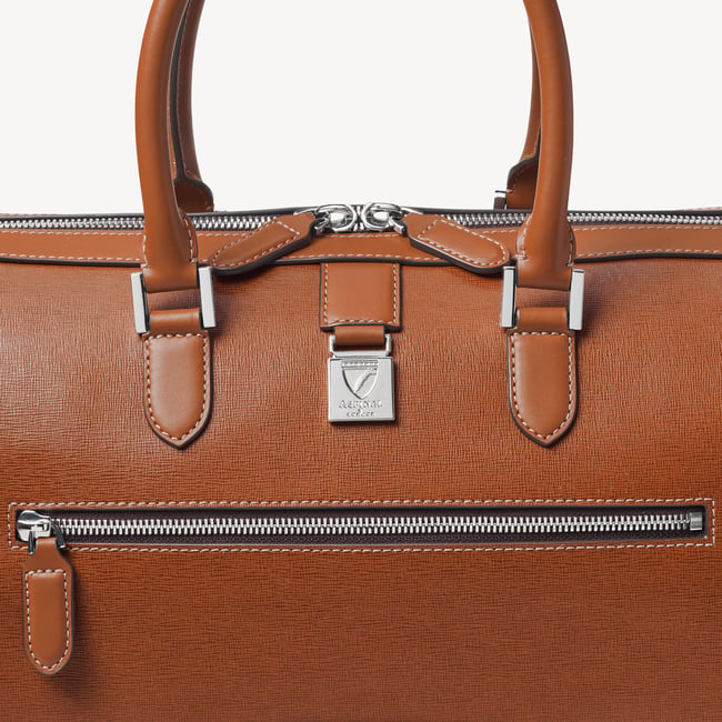 Connaught Flight Work Bag Tan Saffiano