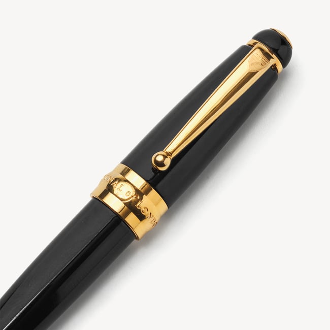 Baby Ballpoint Enamel Pen Black & 18ct Gold Plated