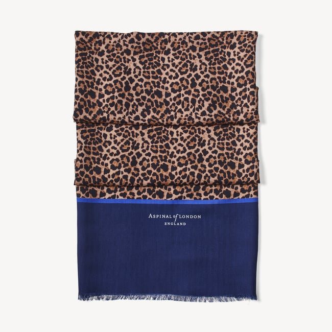 Merino & Silk Stole Leopard Print