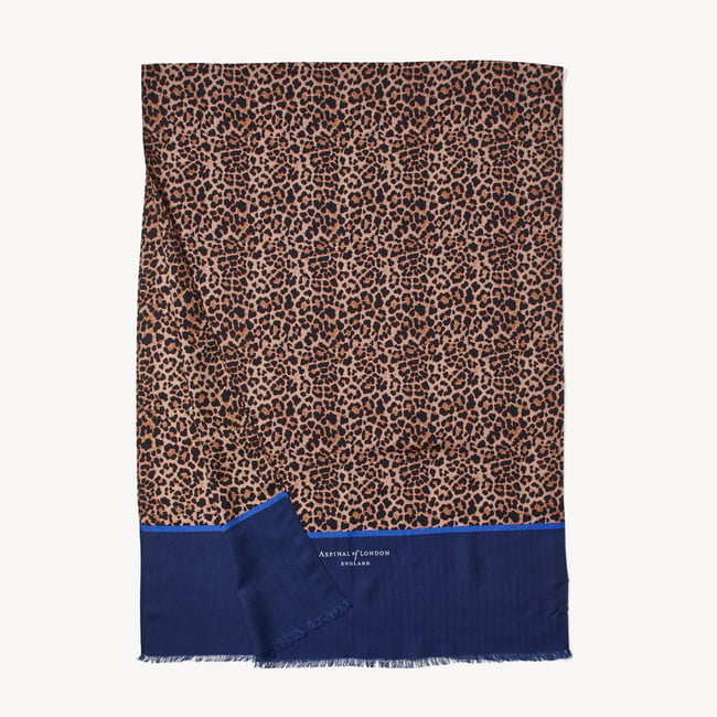 Merino & Silk Stole Leopard Print