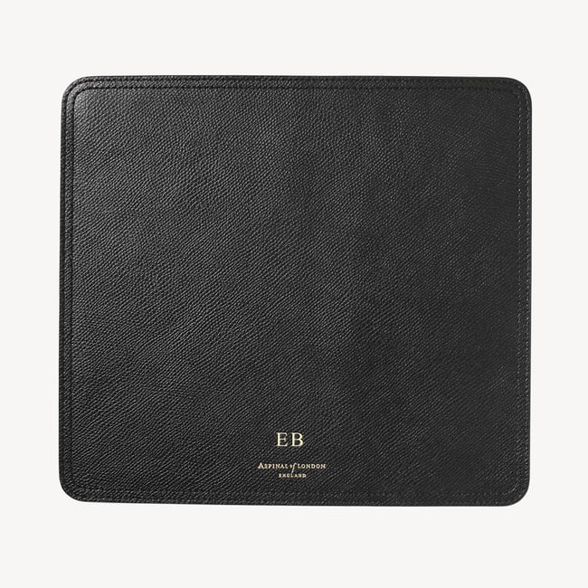 Travel Mouse Pad Black Soft Saffiano