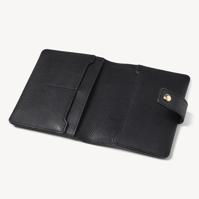 Duo Passport Cover Black Soft Saffiano