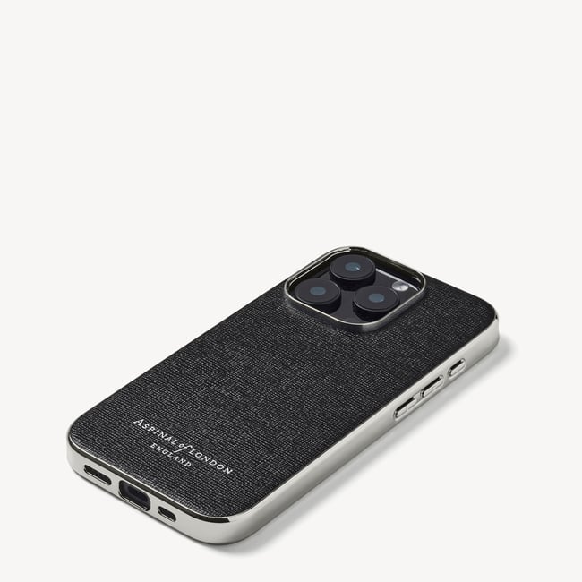 iPhone 15 Pro Case Black Saffiano
