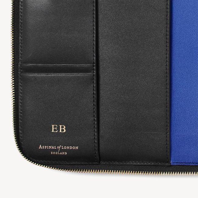 A4 Compact Organiser Padfolio Black Soft Saffiano