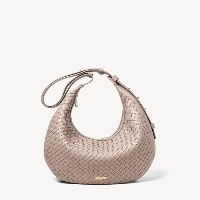 Soho Large Crescent Moleskin Woven Leather