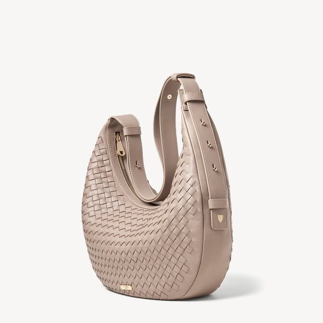 Soho Large Crescent Moleskin Woven Leather
