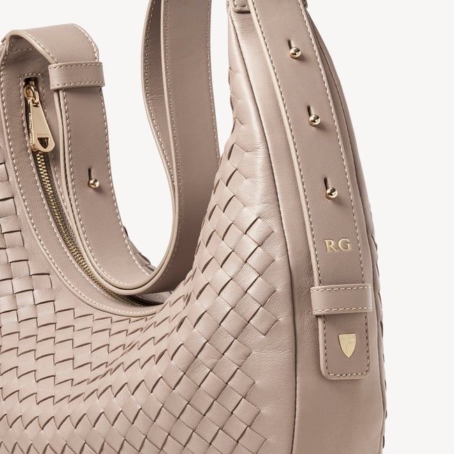 Soho Large Crescent Moleskin Woven Leather
