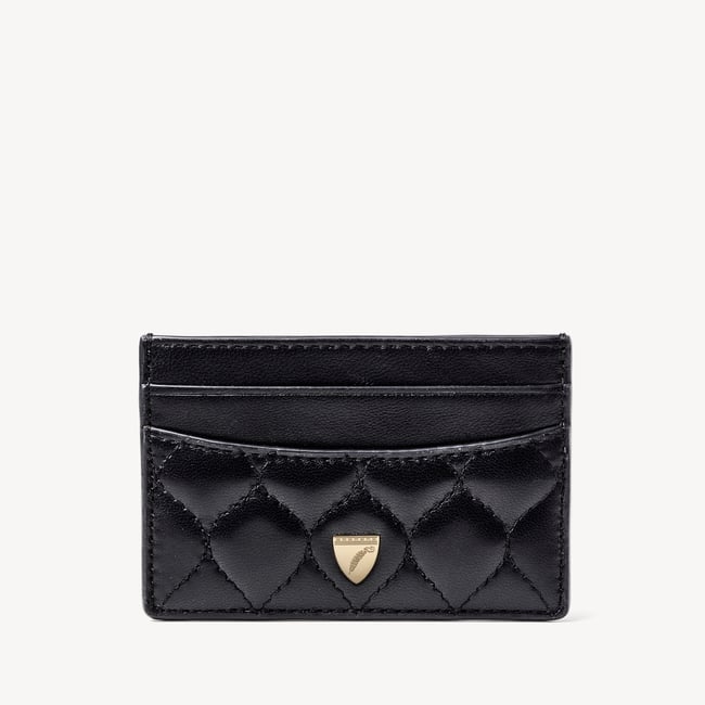 Slim Credit Card Holder Black Quilted Nappa