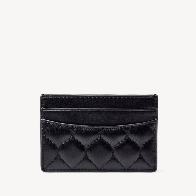 Slim Credit Card Holder Black Quilted Nappa