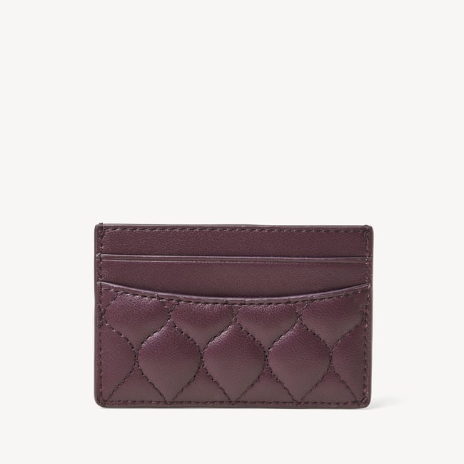 Slim Credit Card Holder Fig Quilted Nappa