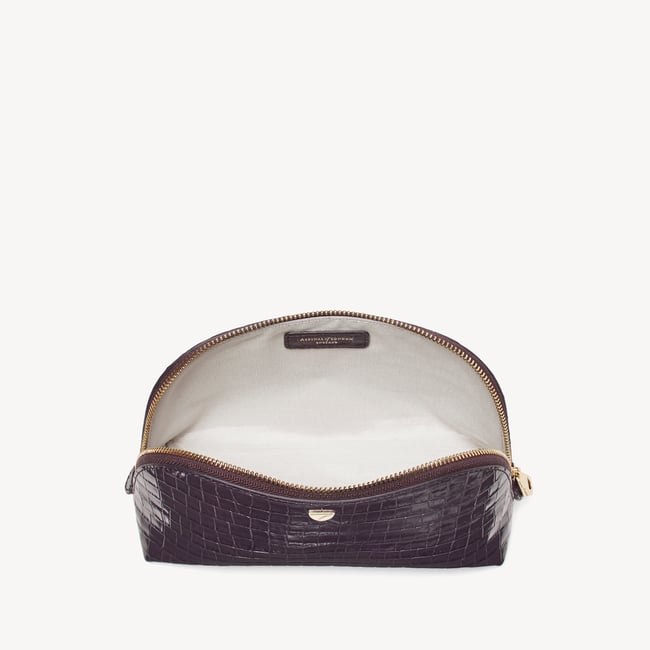 Classic Makeup Case Deep Shine Fig Small Croc