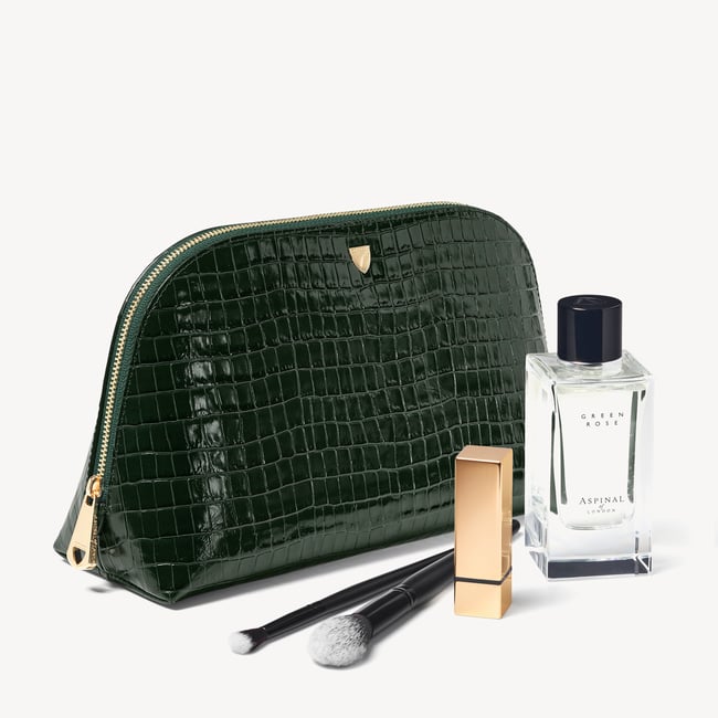 Classic Toiletry Bag Deep Shine Evergreen Small Croc