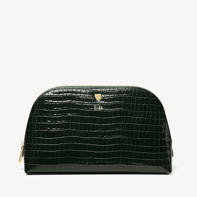 Classic Toiletry Bag Deep Shine Evergreen Small Croc