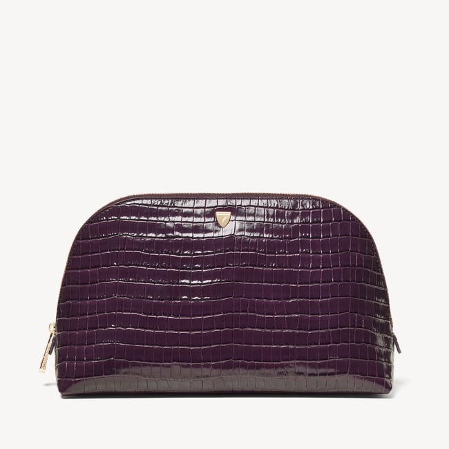 Classic Toiletry Bag Deep Shine Fig Small Croc