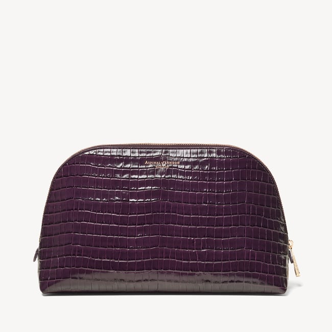 Classic Toiletry Bag Deep Shine Fig Small Croc