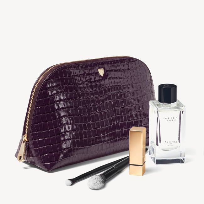 Classic Toiletry Bag Deep Shine Fig Small Croc