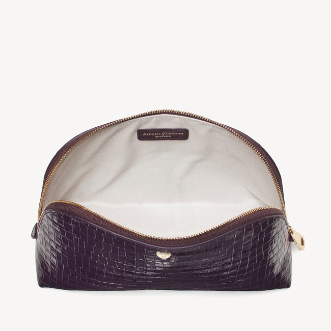 Classic Toiletry Bag Deep Shine Fig Small Croc