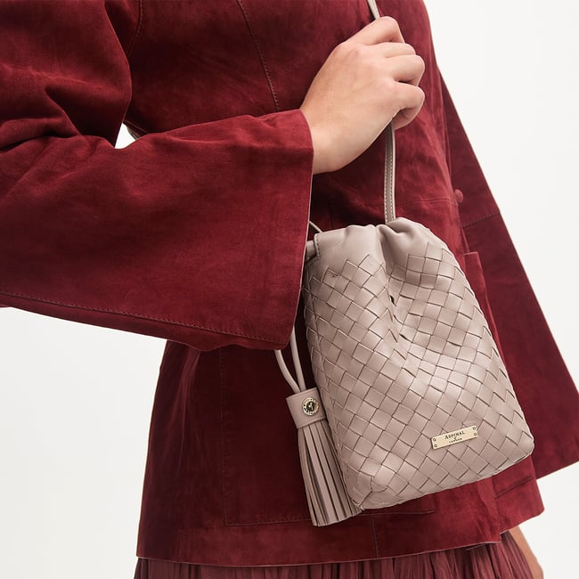 Soho Crossbody Pouch Moleskin Woven Leather