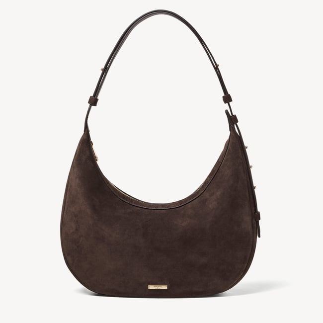 Soho Large Crescent Chocolate Suede
