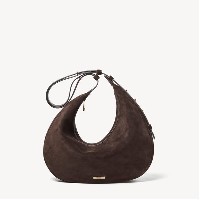 Soho Large Crescent Chocolate Suede