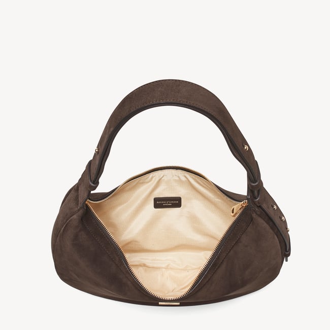 Soho Large Crescent Chocolate Suede