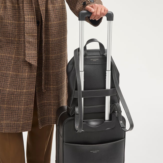 Hudson Small Backpack Black Milled Pebble