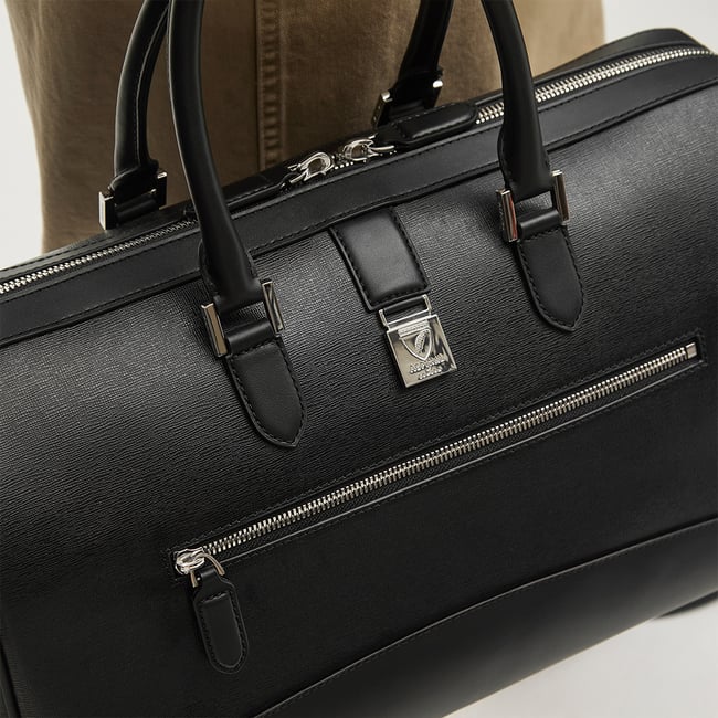 Connaught Flight Work Bag Black Saffiano
