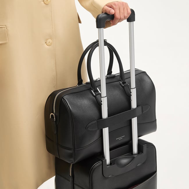 Connaught Flight Work Bag Black Saffiano