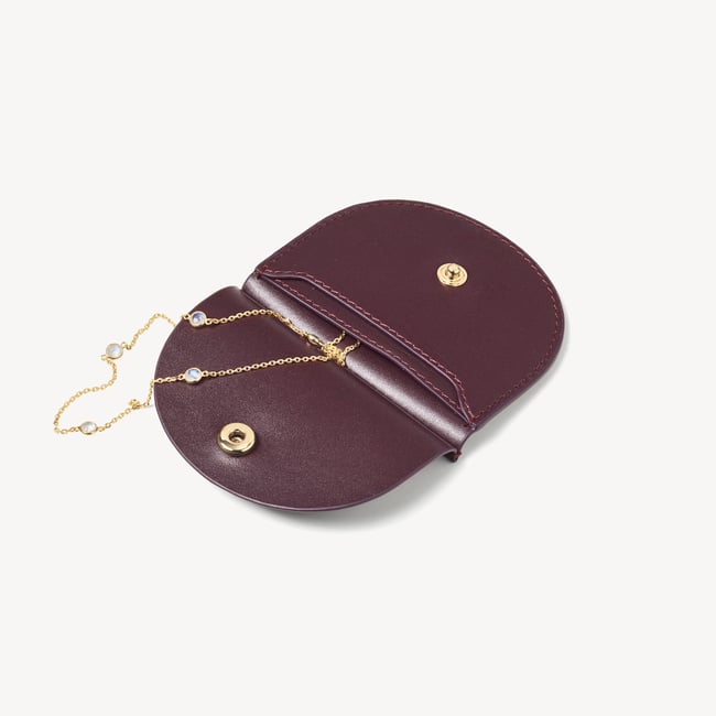 Jewellery & Watch Travel Case Deep Shine Fig Small Croc
