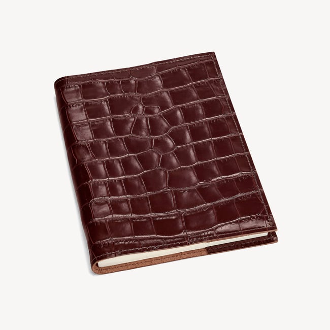 A5 Refillable Journal & Pen Set Deep Shine Amazon Brown Croc