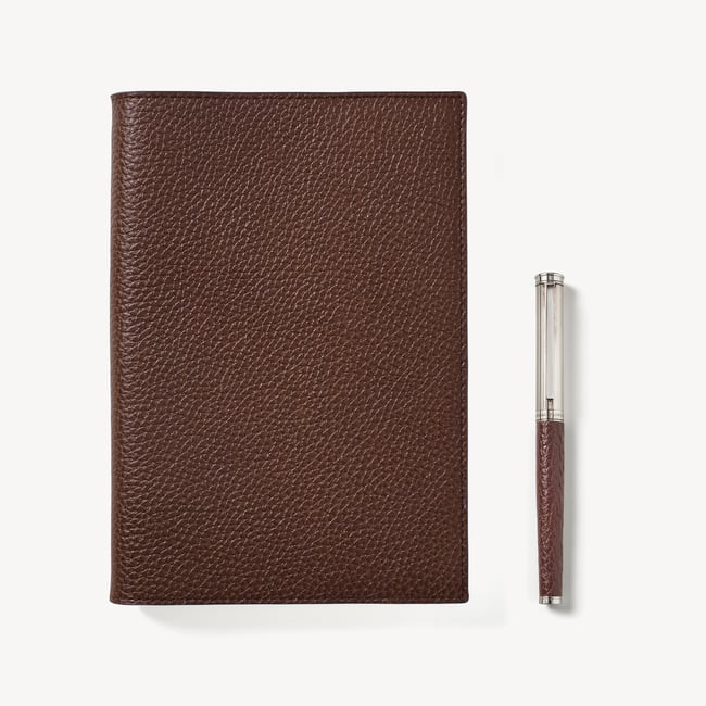 A5 Refillable Journal & Pen Set Tobacco Pebble