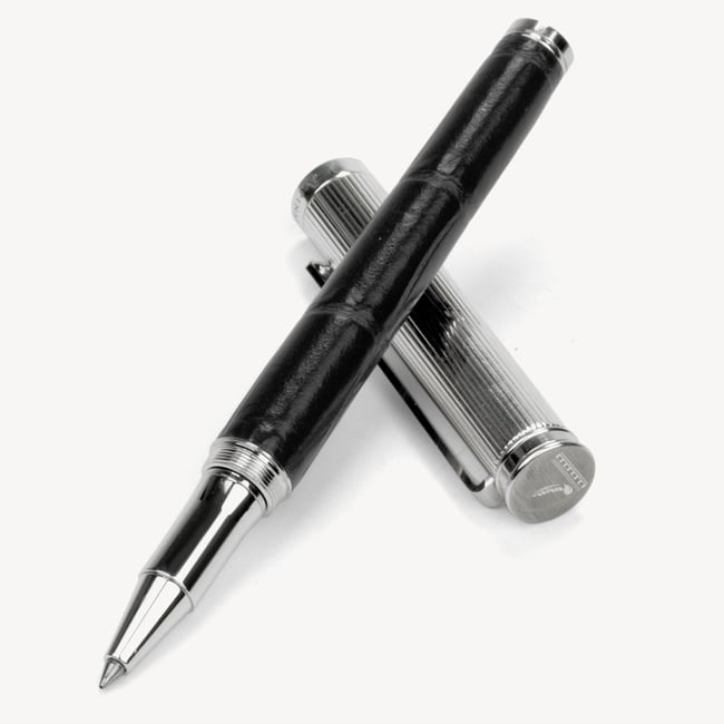 A5 Refillable Journal & Pen Set Deep Shine Black Croc