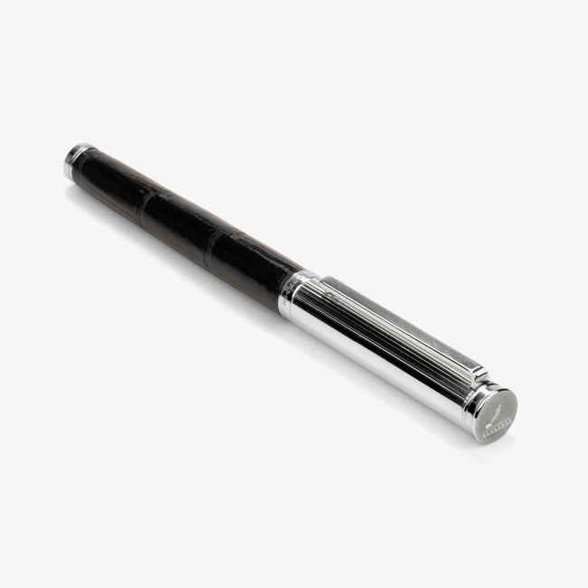 A5 Refillable Journal & Pen Set Deep Shine Black Croc