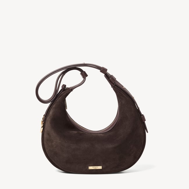 Soho Small Crescent Chocolate Suede