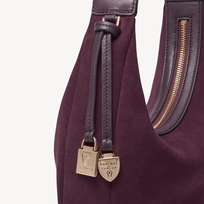Soho Small Crescent Rich Claret Suede