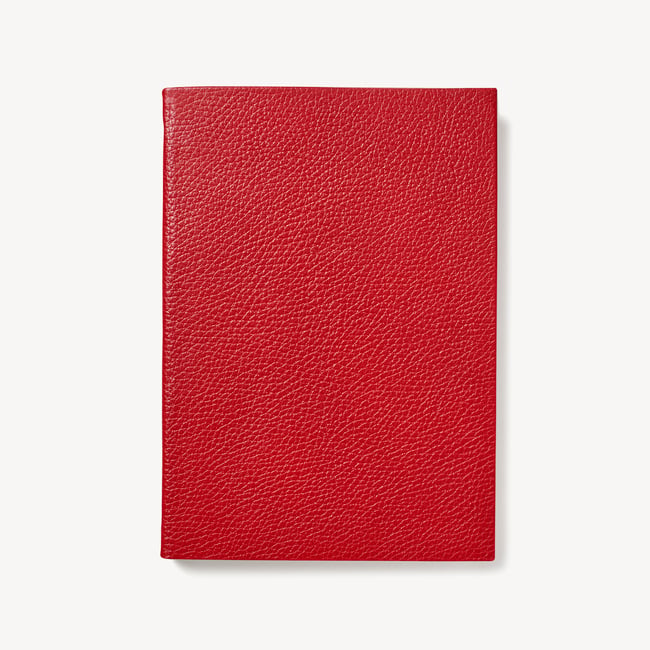 A5 Leather Bound Notebook Cardinal Red Pebble