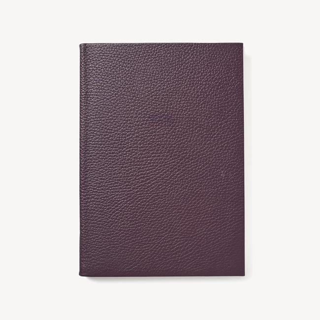 A5 Leather Bound Notebook Fig Pebble