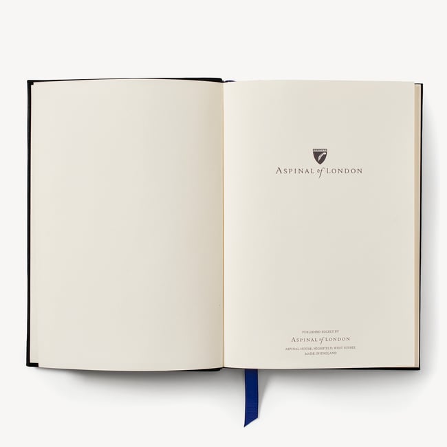 A5 Leather Bound Notebook Black Pebble