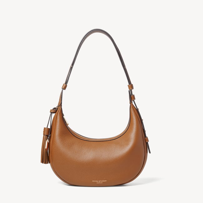 Soho Small Crescent Tan Milled Pebble