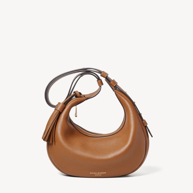 Soho Small Crescent Tan Milled Pebble