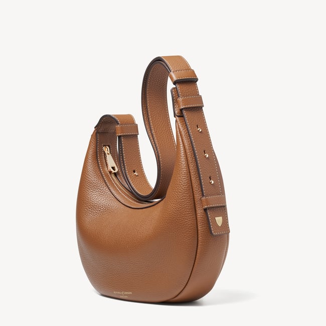 Soho Small Crescent Tan Milled Pebble