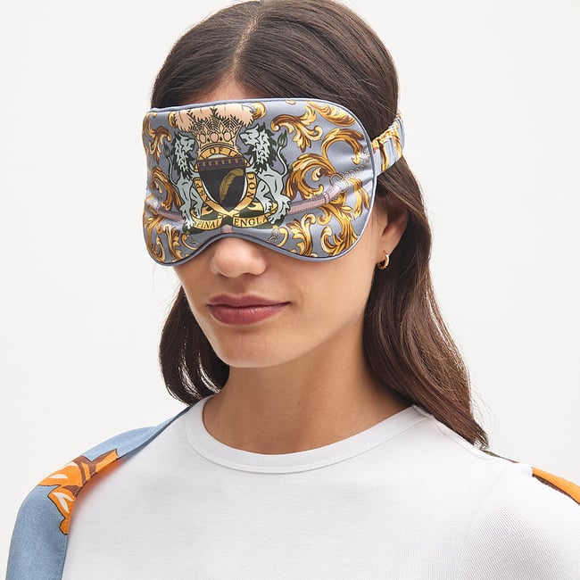 Silk Eye Mask Set Heritage Blue Signature Shield Pure Silk