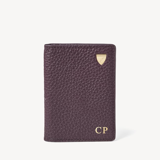 Double Fold Credit Card Holder Fig Pebble