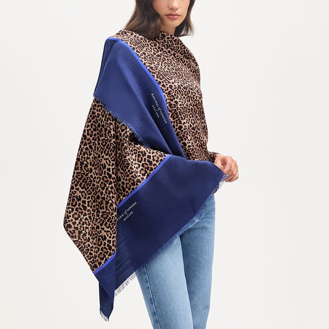 Merino & Silk Stole Leopard Print