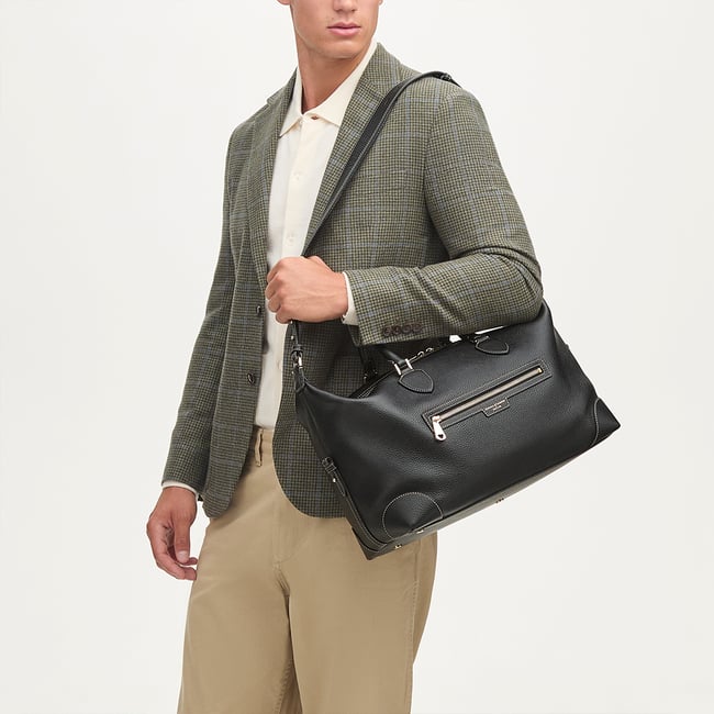 Hudson Bag Black Milled Pebble