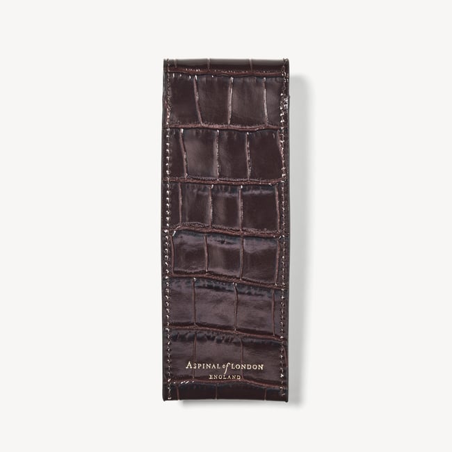 Pen Case Deep Shine Amazon Brown Croc