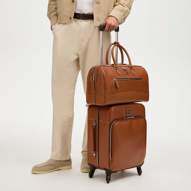 Connaught Flight Work Bag Tan Saffiano